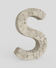 Isolated Upright Capital letter letter Made From Rocks