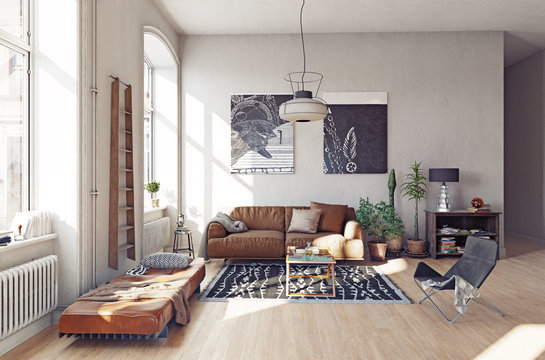 Modern Living Room Interior.