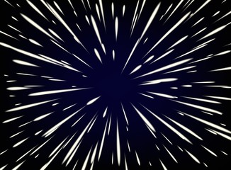 Star Warp or Hyperspace with free space in the center, light of moving stars concept.
