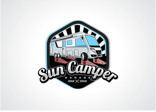 Bus Camper Logo Template Design Vector, Emblem, Design Concept, Creative Symbol, Icon