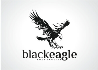 Obraz premium Black Eagle Logo Template Design Vector, Emblem, Design Concept, Creative Symbol, Icon