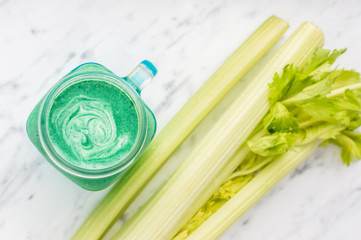 Vegetable smoothie made of celery , healthy life style food
