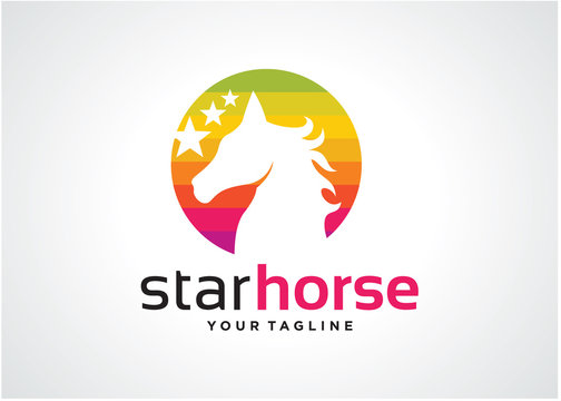 Star Horse Logo Template Design Vector, Emblem, Design Concept, Creative Symbol, Icon