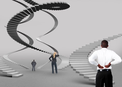 Business people deciding which career to take