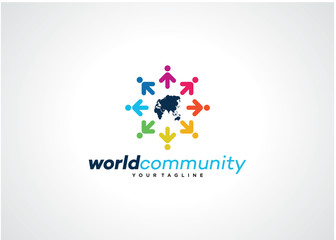 World Community Logo Template Design Vector, Emblem, Design Concept, Creative Symbol, Icon