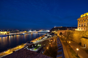 View of Budapest in Hungary at night