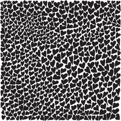 Pattern with black hearts. Valentine's Day. Gift wrap, print, cloth, cute background for a card.