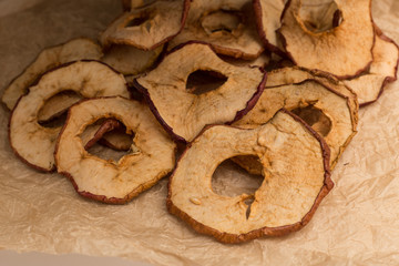 apple chips dried food fruit dry background