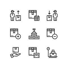 Delivery, shipment, cargo icons for web and mobile design pack 4