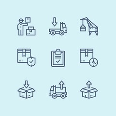 Outline Delivery, shipment, cargo icons for web and mobile design pack 5