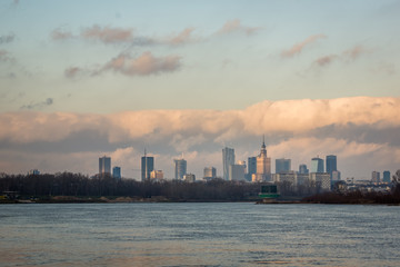 Fototapeta na wymiar Panorama of Warsaw city, Poland