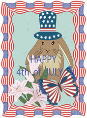 Happy 4 th July greeting card