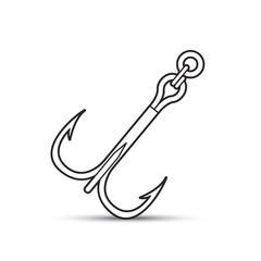 black outline fishing hook vector illustration