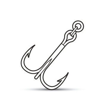 recommend clip art: black outline fishing hook vector illustration