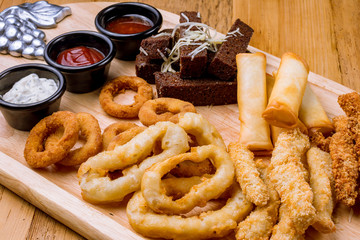 assorted snacks for beer