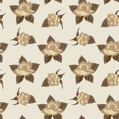 Pattern with roses.Vintage.