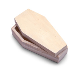 Wood Coffin Open