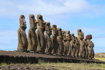 Moai- Ahu Tongariki- Osterinsel