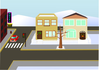 Fototapeta premium Christams town view