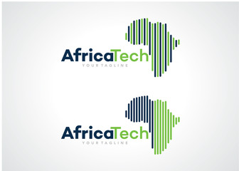 Africa Tech Logo Template Design Vector, Emblem, Design Concept, Creative Symbol, Icon