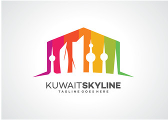 Kuwait Skyline Logo Template Design Vector, Emblem, Design Concept, Creative Symbol, Icon
