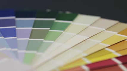 pallet with samples of different colors. Rotation video