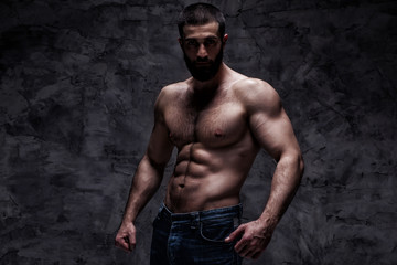 Fototapeta premium beardy athlete bodybuilder man