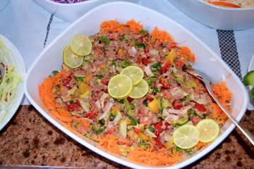 decorated dishes on the table