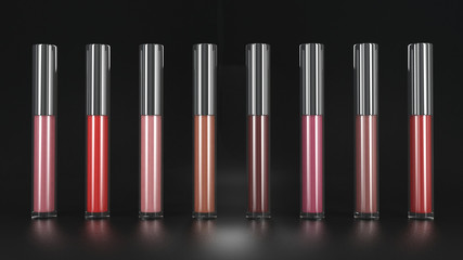 Obraz premium Cosmetic Lipstick Mascara 3D