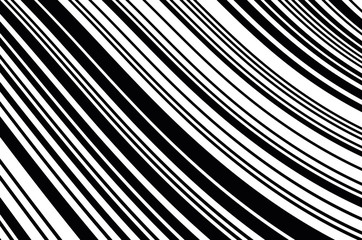 Obraz premium Abstract black and white background with oblique wavy lines. Vector illustration 