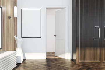 Obraz premium Salon biało-drewniany, drzwi