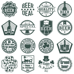 Set of craft beer label and logo. Graphic design with illustration