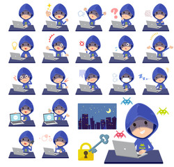 Blue Parker hacker men_desk work