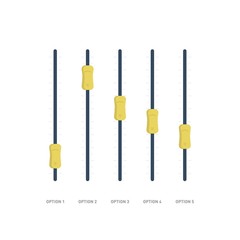 Balance control panel. The sound panel. Vector illustration. Flat design