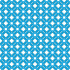 Geometric pattern in repeat. Fabric print. Seamless background, mosaic ornament, ethnic style. 