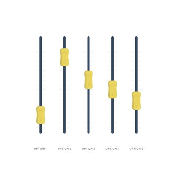 Balance control panel. The sound panel. Vector illustration. Flat design