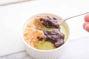 green tea pudding