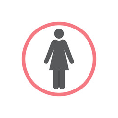 Women icon, isolated. Flat design.