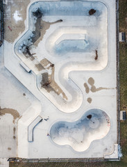 Skatepark from aerial view