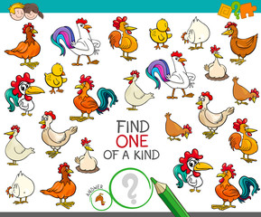 find one of a kind with chicken animal characters