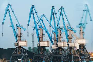 Fototapeta na wymiar Cranes in marine terminal