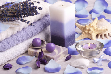 Items for bath, lavender