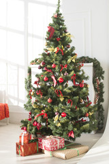 The Christmas tree in the room