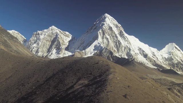 Flying through Himalayan Peaks in Helicopter, near everest