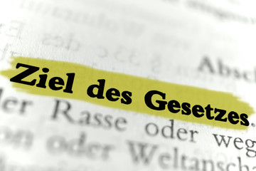 Ziel des Gesetzes - gelb markierter Text