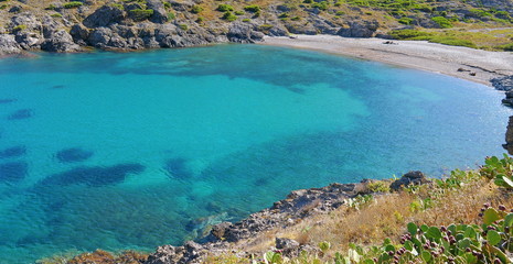 Cove with clear water of the Mediterranean sea, Puerto de la Selva, Costa Brava, Catalonia, Spain