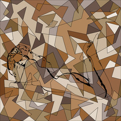 abstract vector picture of a profile of a female body - obrazy, fototapety, plakaty