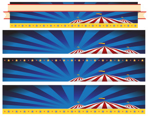 Circus Carnival Tent Banner Background Set