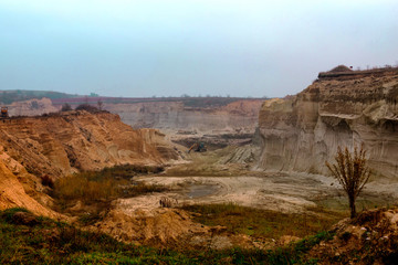 Fototapeta na wymiar sand mining quarry in Ukraine.