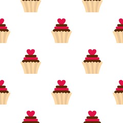 Valentine cupcake pattern seamless